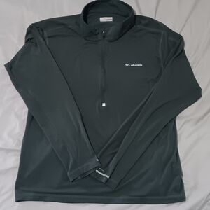 Columbia Men's Tech Knit 1/4 Zip pullover dark gray Omni-Wick technology EUC XL